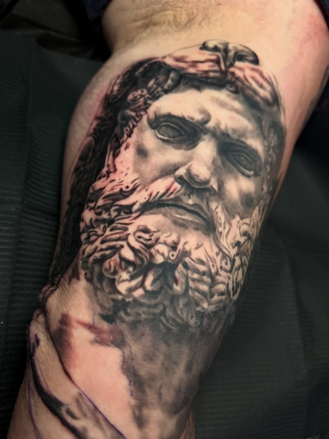 Tattoo by @treyparsonsart — realism, black_and_grey