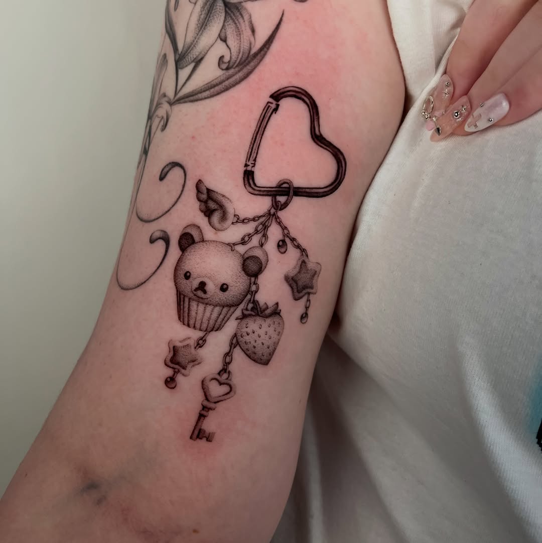 Tattoo by @needleshark — fine_line, black_and_grey