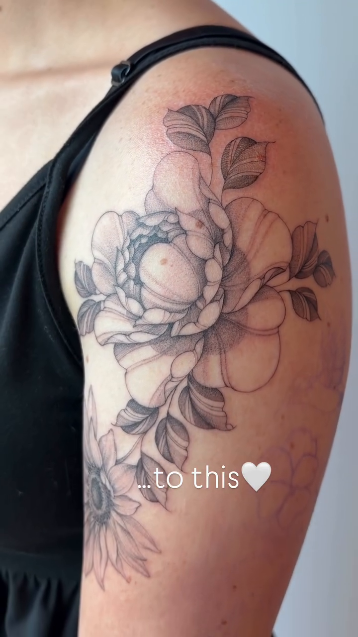 Tattoo by @art.byjaclyn — fine_line, black_and_grey