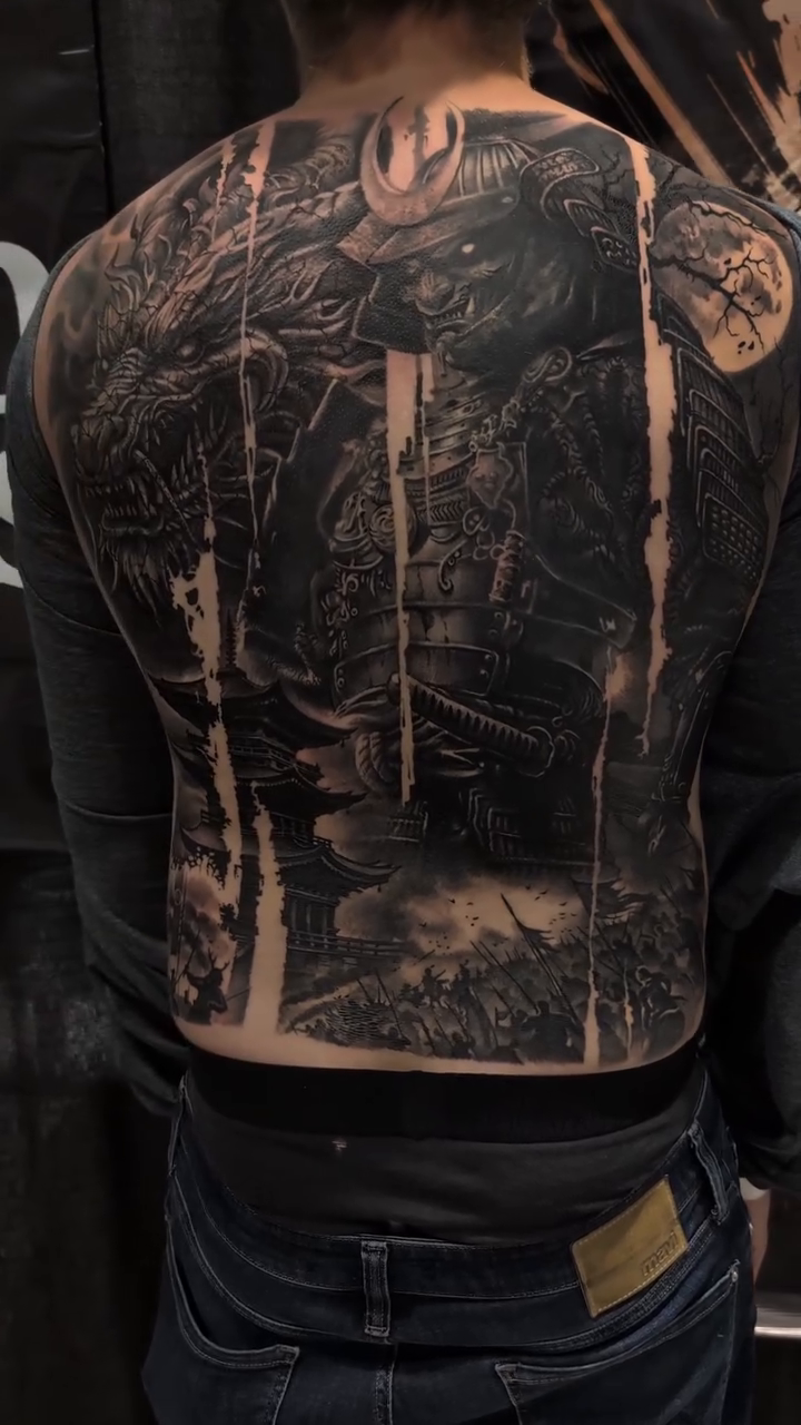 Tattoo by @alex.capatina.tattoos โ japanese_irezumi, black_and_grey