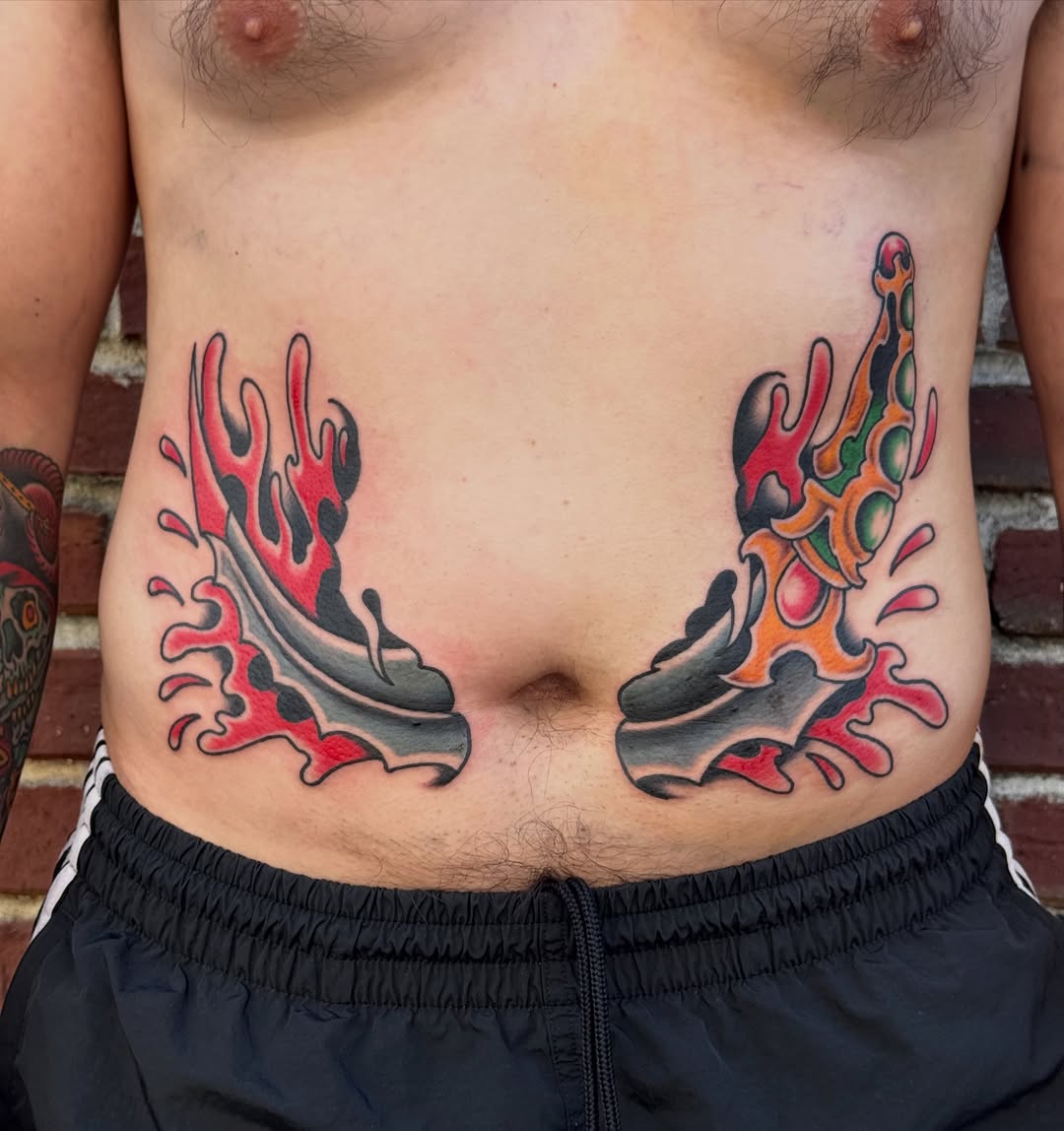 Tattoo by @thepinkmanther — american_traditional