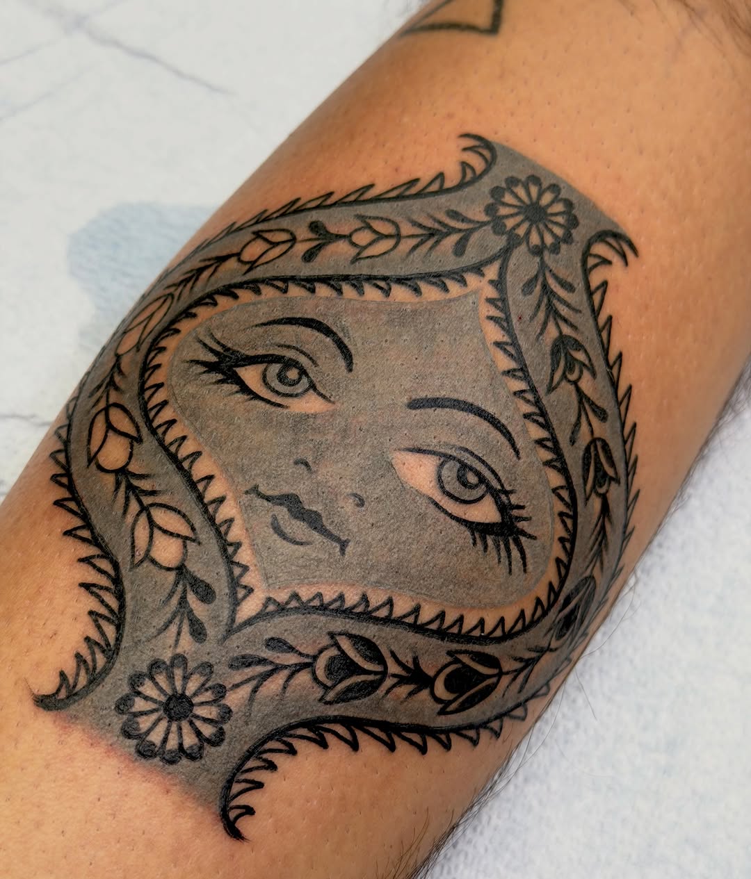 Tattoo by @morganhabe — black_and_grey, ornamental