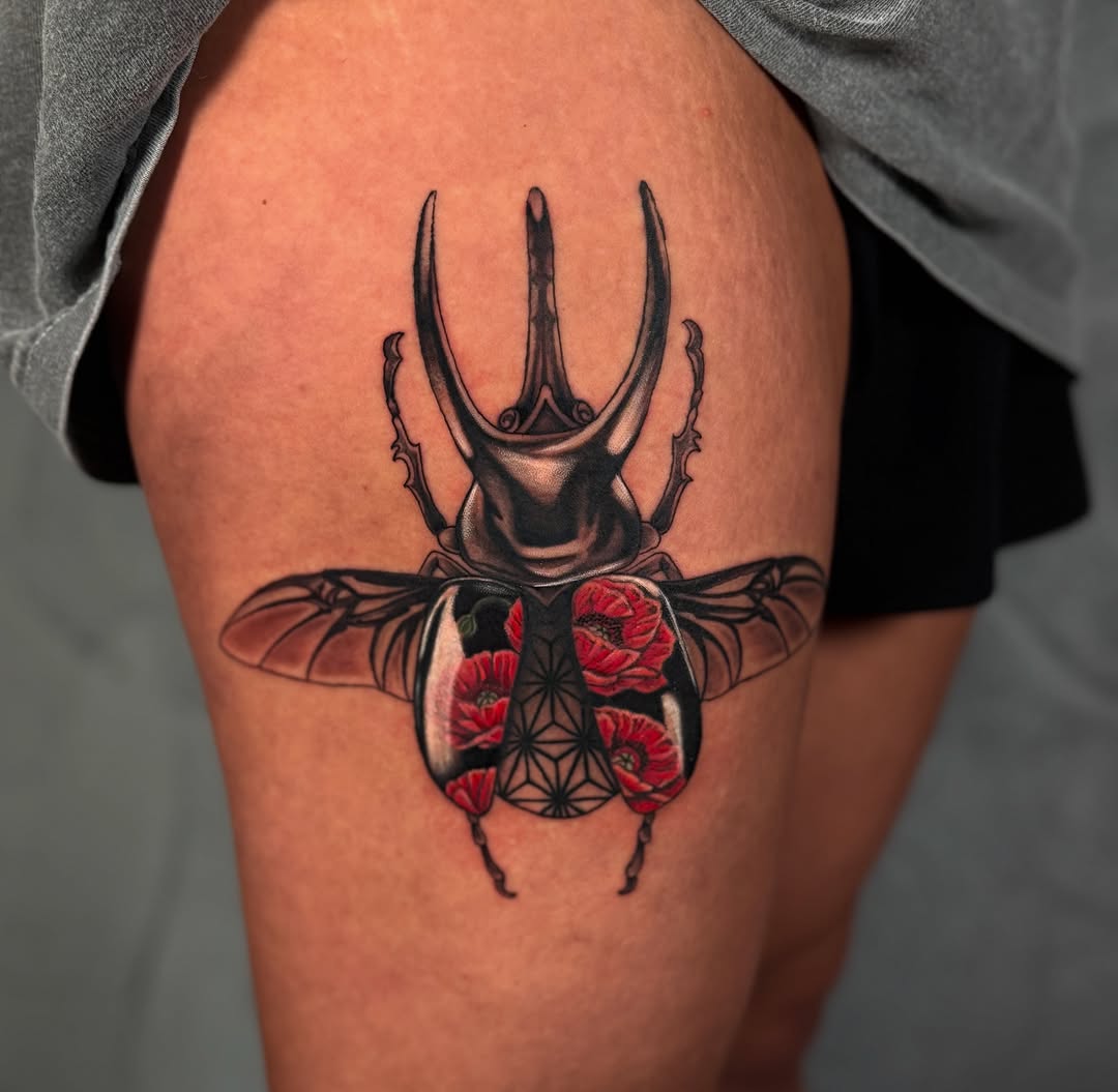 Tattoo by @ethanlundtattooing — realism, geometric