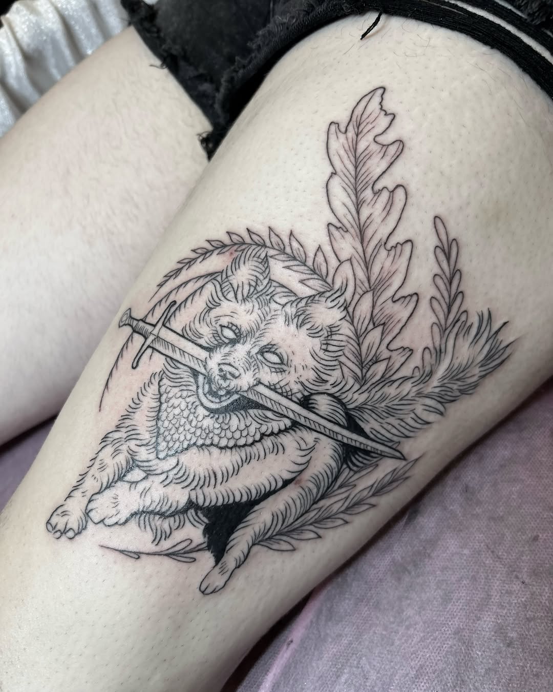 Tattoo by @dee.louisee — illustrative, black_and_grey