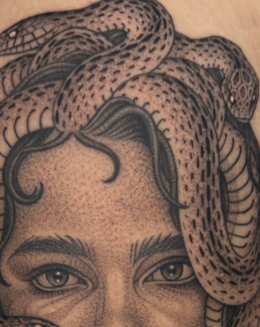 Tattoo by @michaelvillalobostattoo — black_and_grey, realism