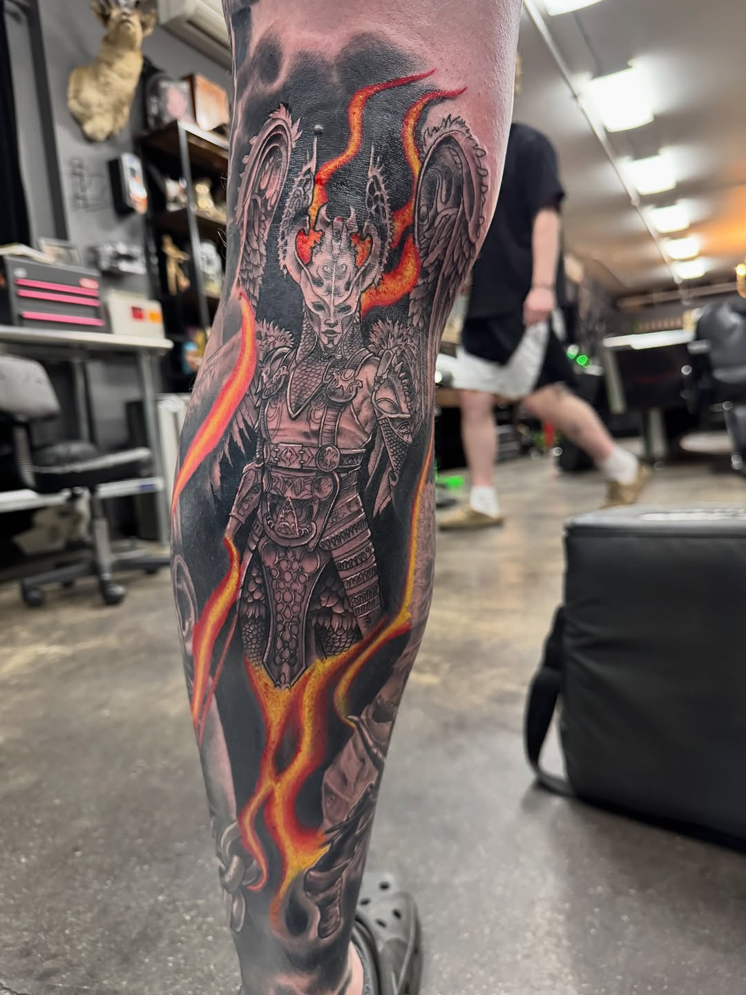 Tattoo by @travisbrowntattoos — dark_realism, blackwork