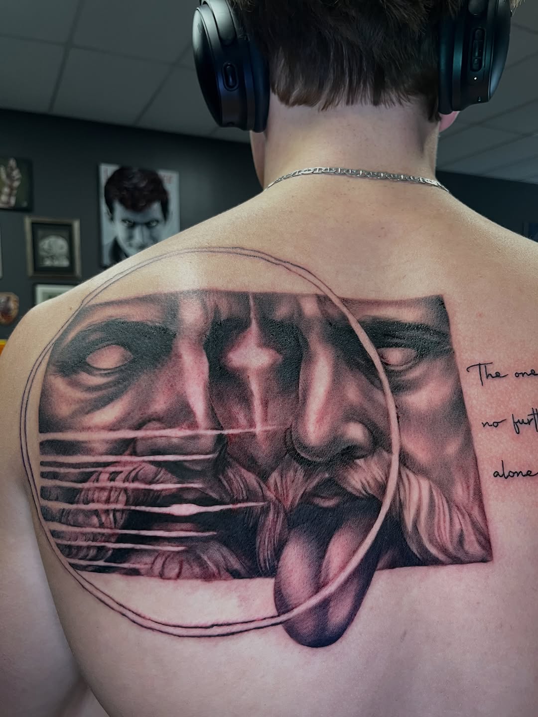 Tattoo by @tony.wilson.tattoos — realism, lettering_script