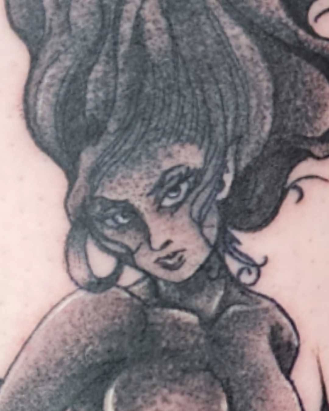 Tattoo by @cre8tionsink — black_and_grey, illustrative