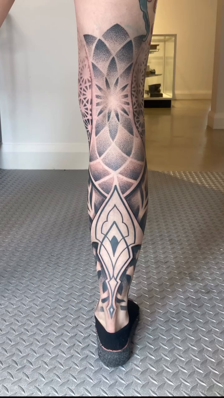 Tattoo by @dominic.pirro β geometric, dotwork