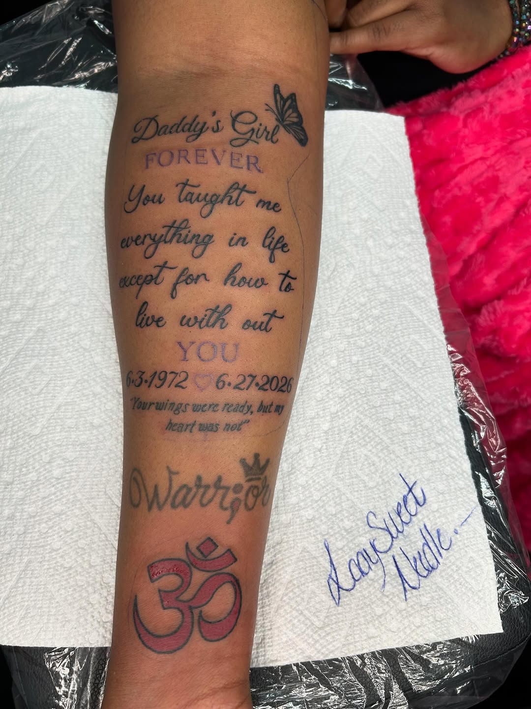 Tattoo by @laaysweetneedle._ — lettering_script, fine_line