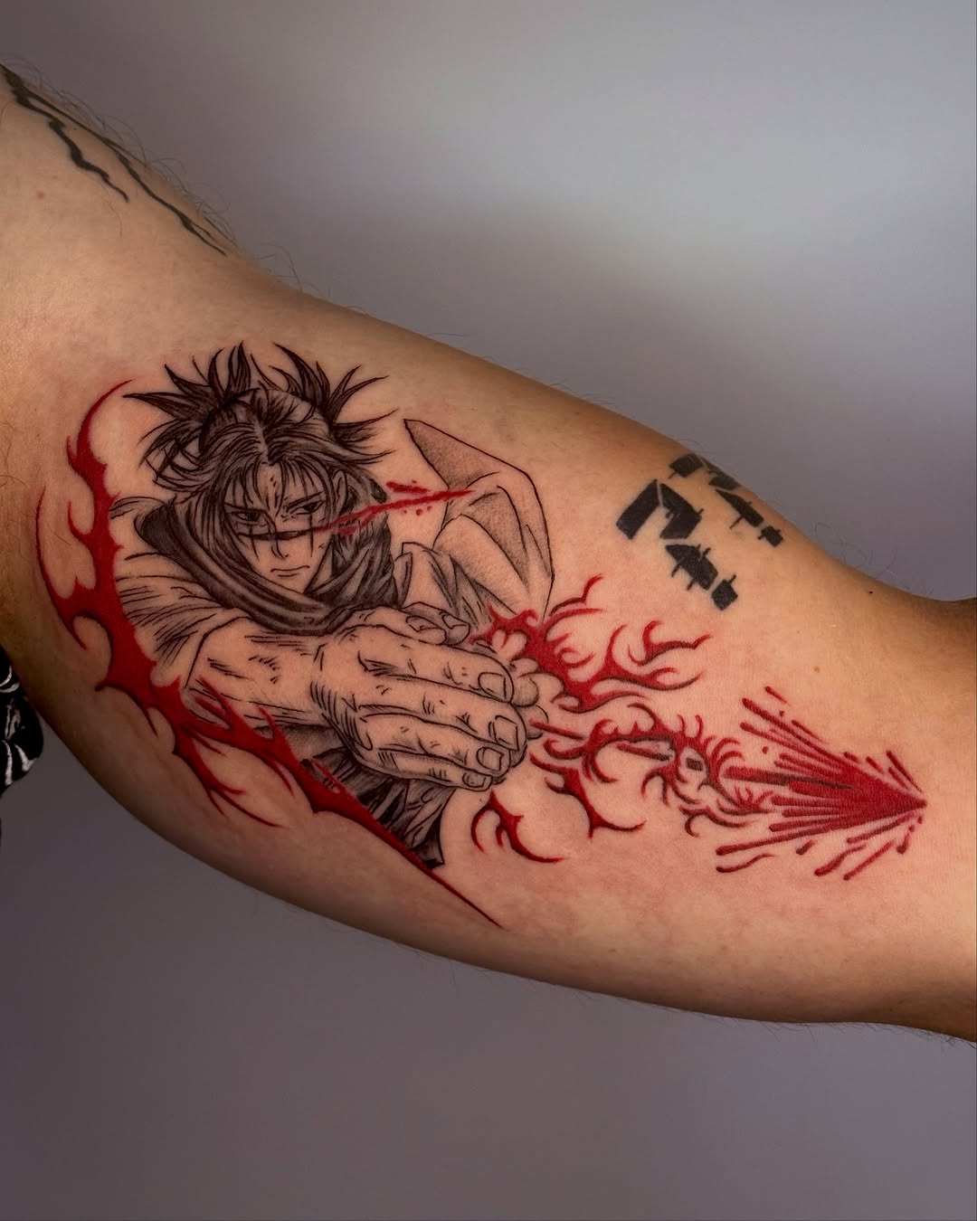 Tattoo by @mr.goodboy.ink โ anime, black_and_grey
