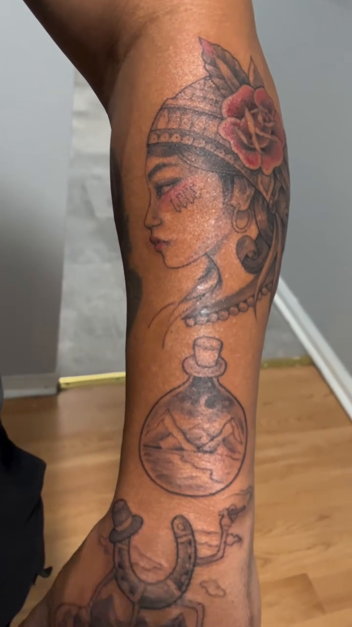 Tattoo by @blaires_art — neo_traditional, black_and_grey