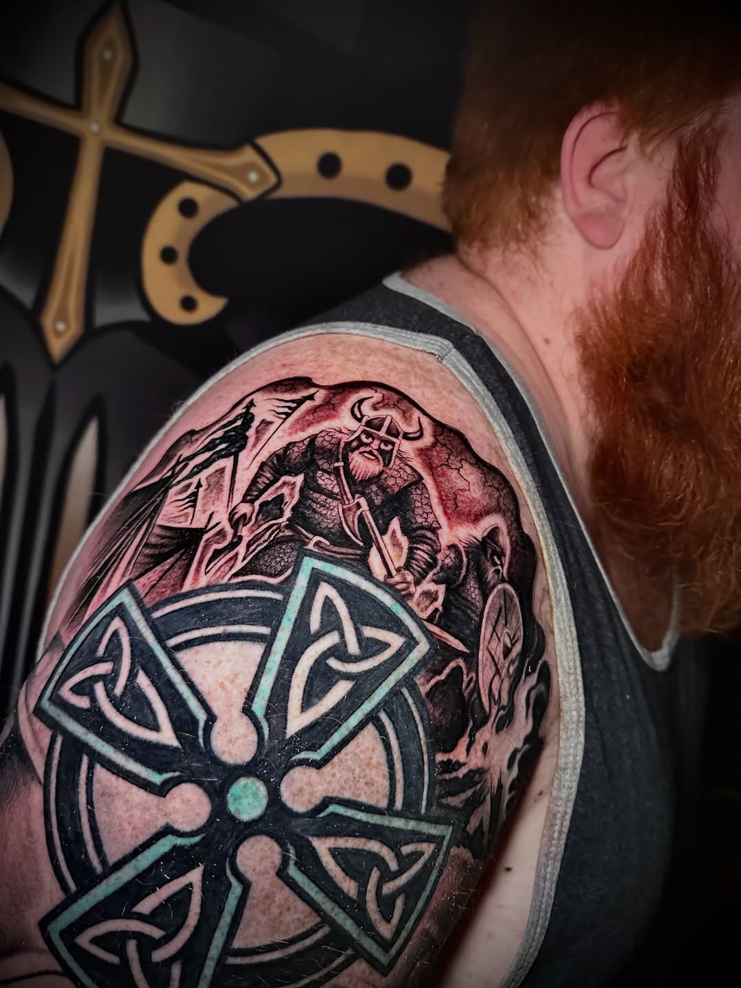 Tattoo by @cholo_supremetattoos โ black_and_grey, geometric