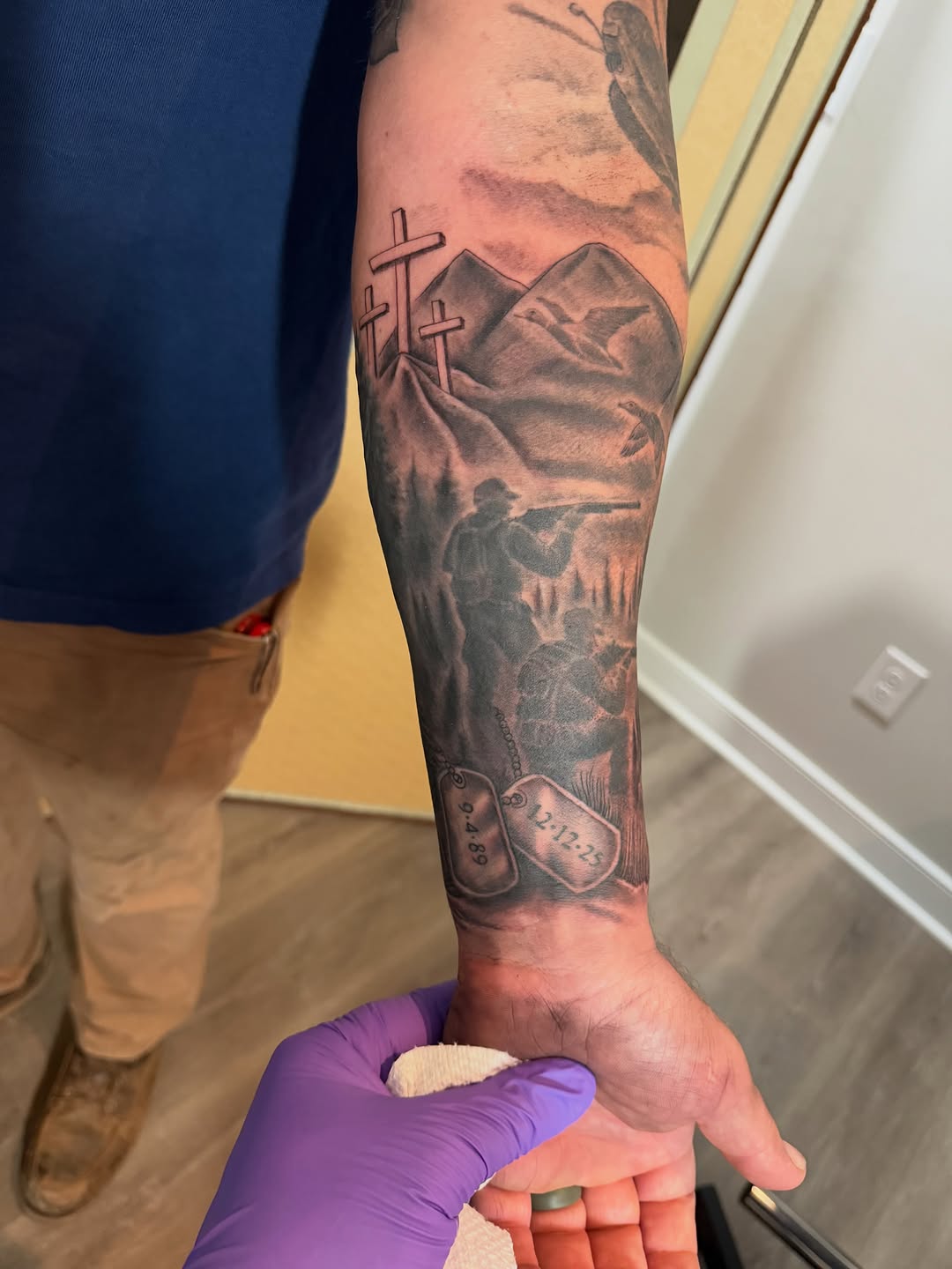 Tattoo by @tattoos_by_dustin — black_and_grey, realism