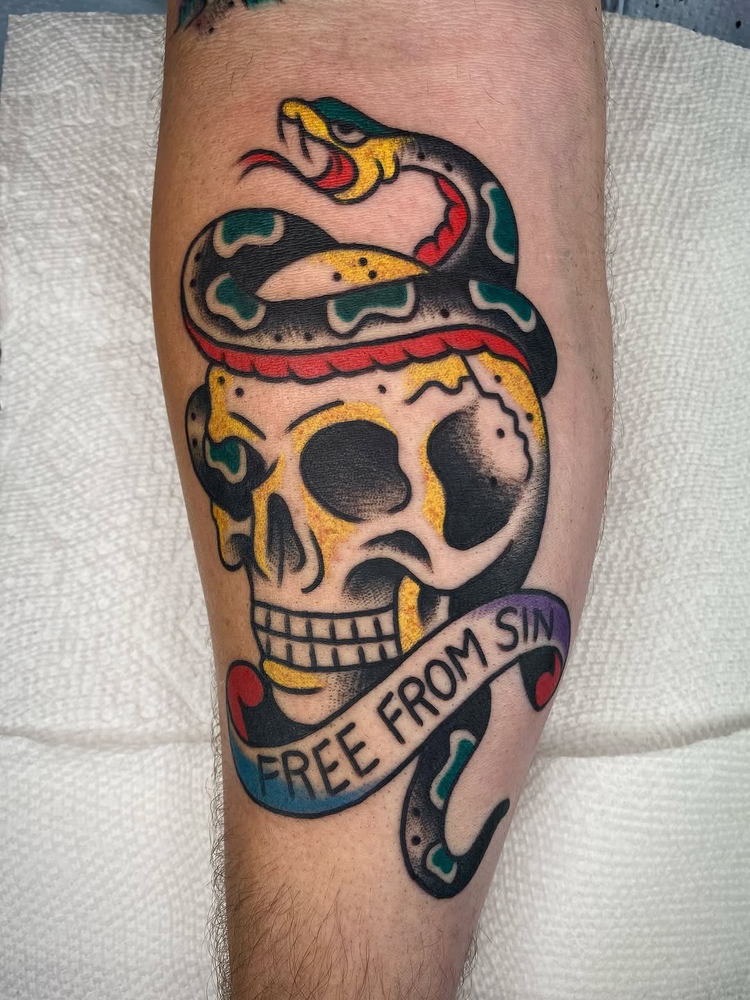 Tattoo by @painless_jack — american_traditional, lettering_script