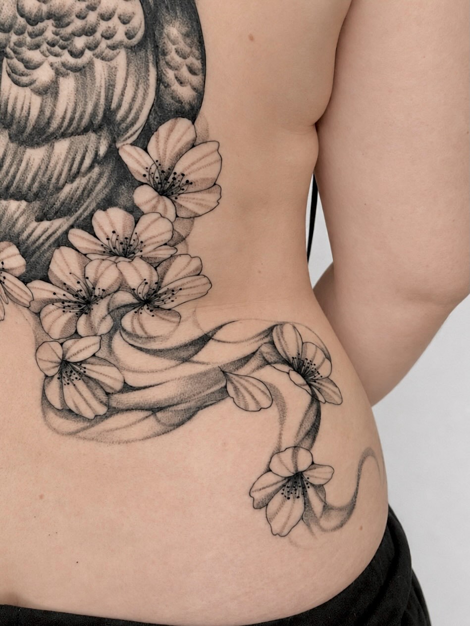 Tattoo by @jonny_elliott_phx — dotwork, black_and_grey