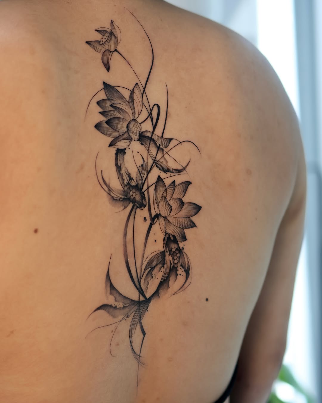 Tattoo by @orca._ink — fine_line, black_and_grey