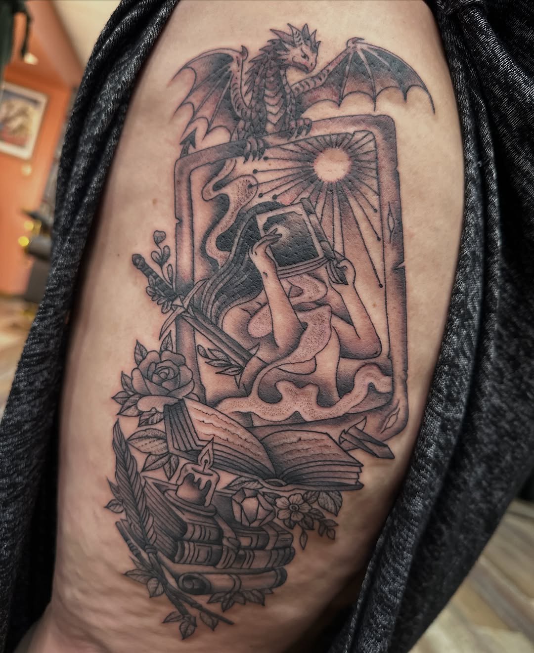 Tattoo by @shaila_roach — black_and_grey, realism
