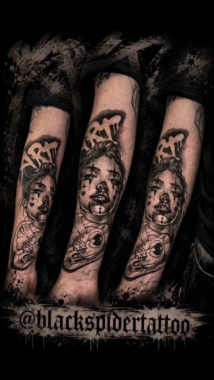 Tattoo by @blackspidertattoo — black_and_grey, realism