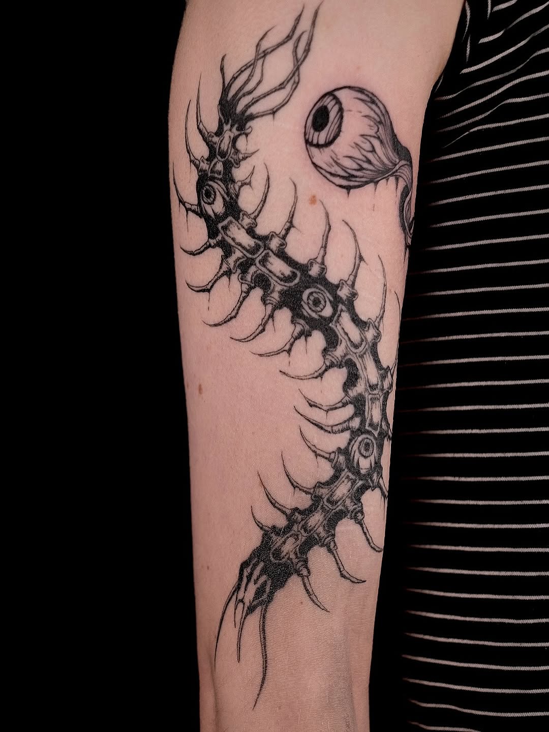 Tattoo by @shaypokes — black_and_grey, dark_realism