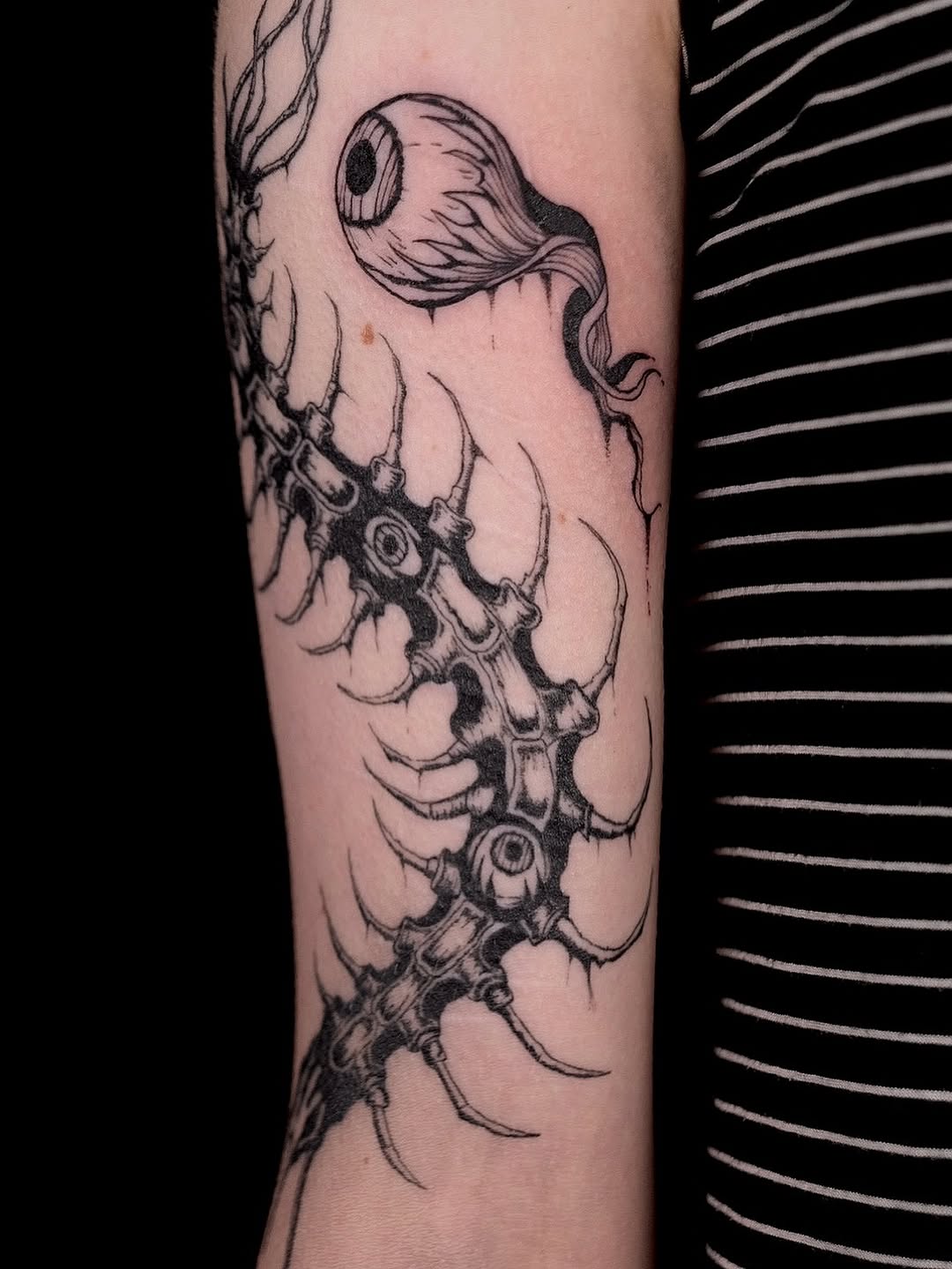 Tattoo by @shaypokes — black_and_grey, dark_realism