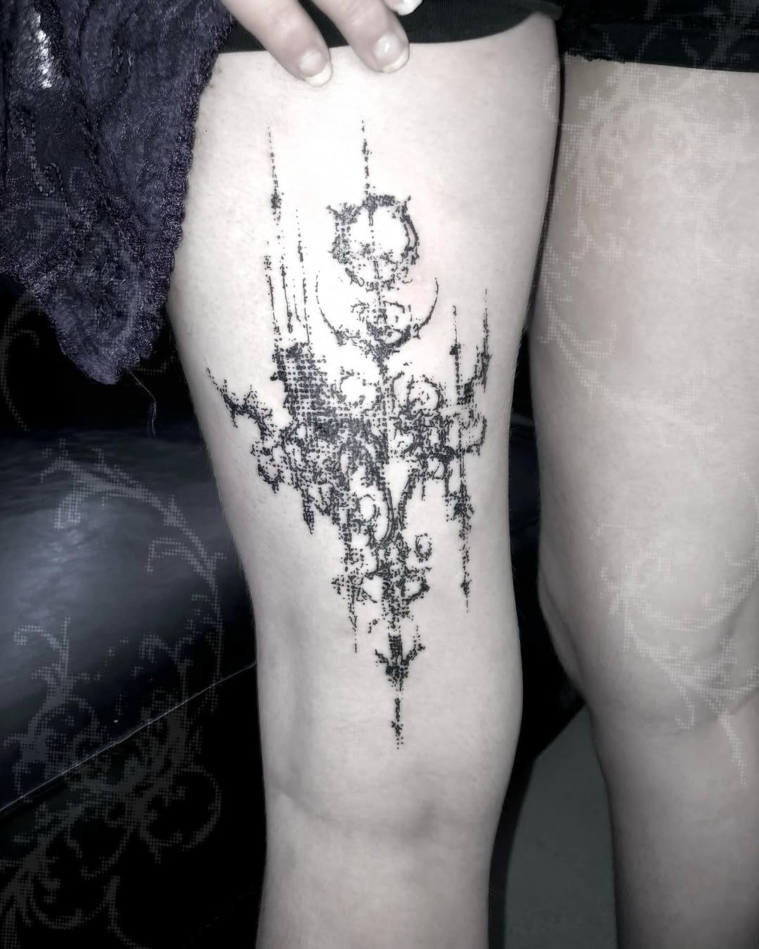 Tattoo by @lxk.e4_u β blackwork, dotwork