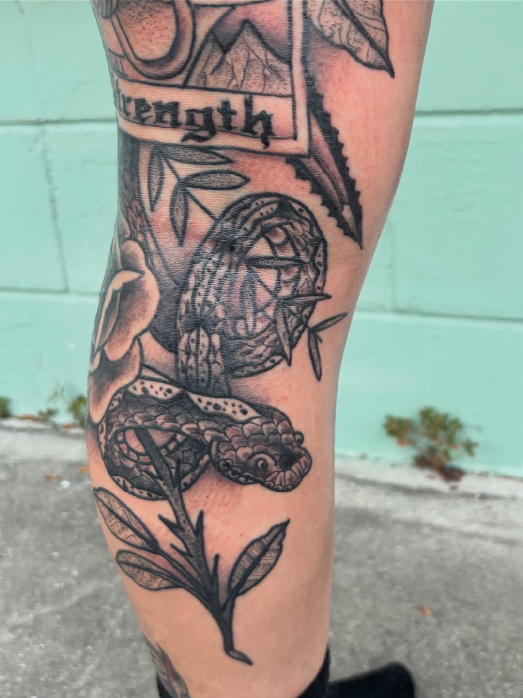 Tattoo by @zacharyiangarden — black_and_grey, realism