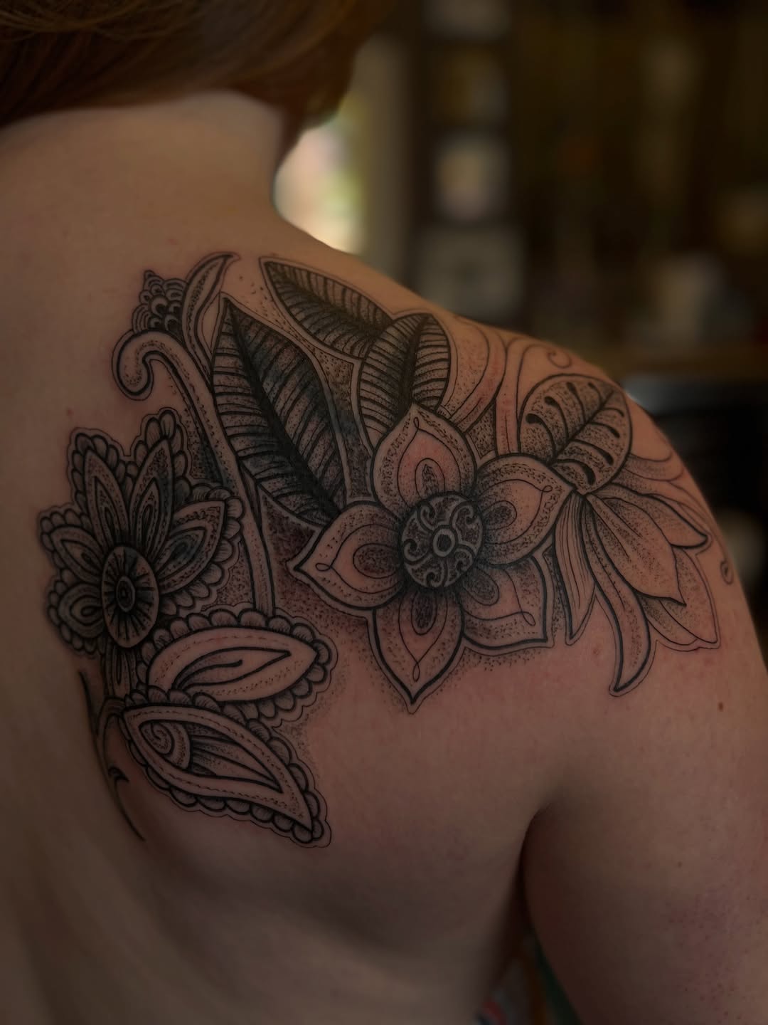 Tattoo by @beckiwilson — dotwork, ornamental