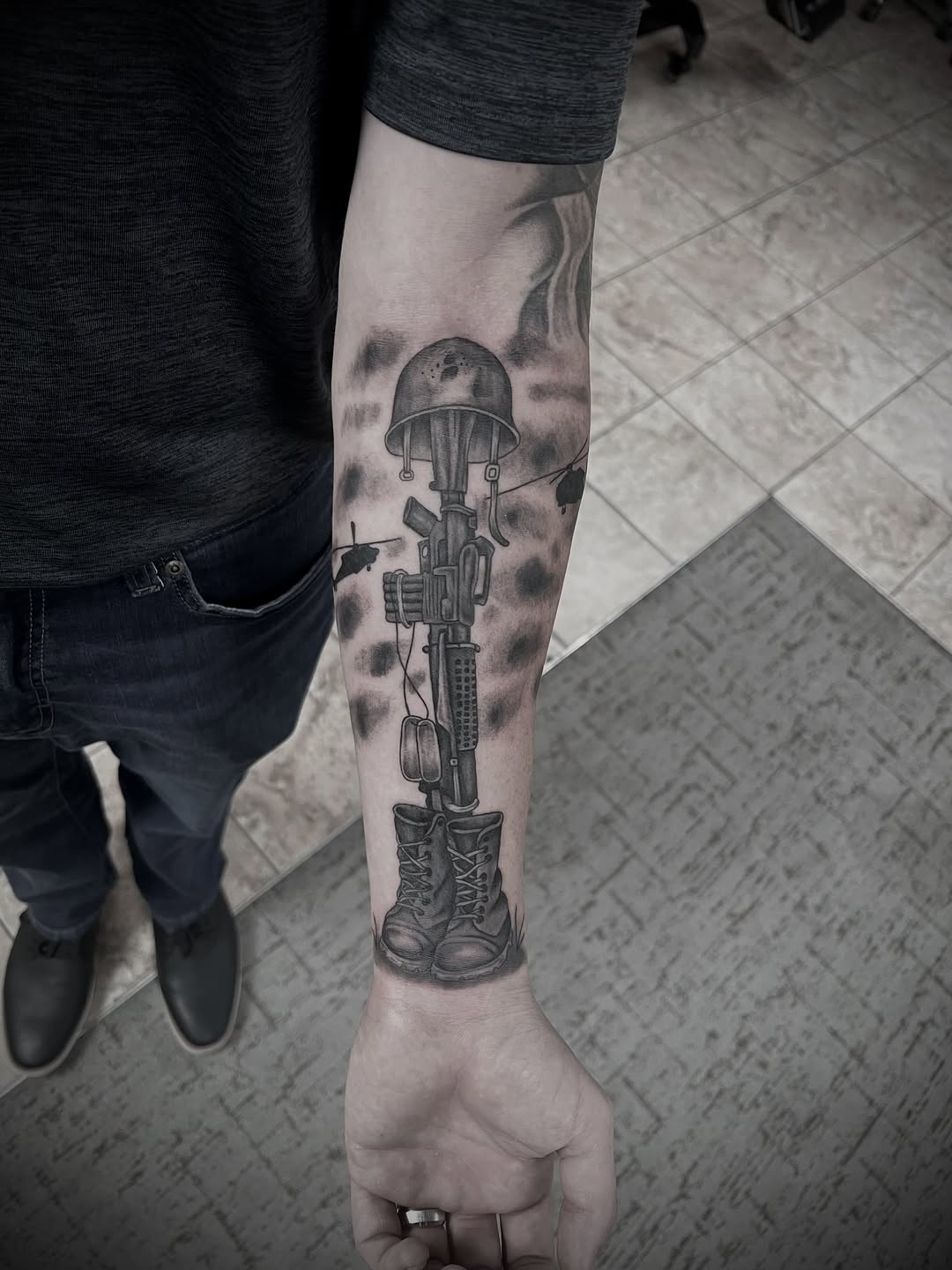 Tattoo by @austinhilltattoos — black_and_grey, realism
