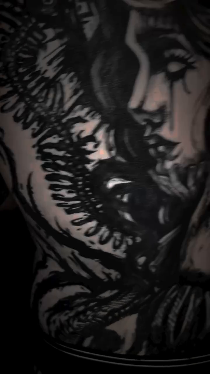 Tattoo by @czornaja_ink — blackwork, dark_realism