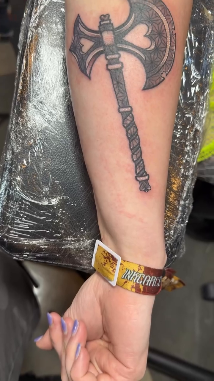 Tattoo by @itsmikachutattoos — blackwork