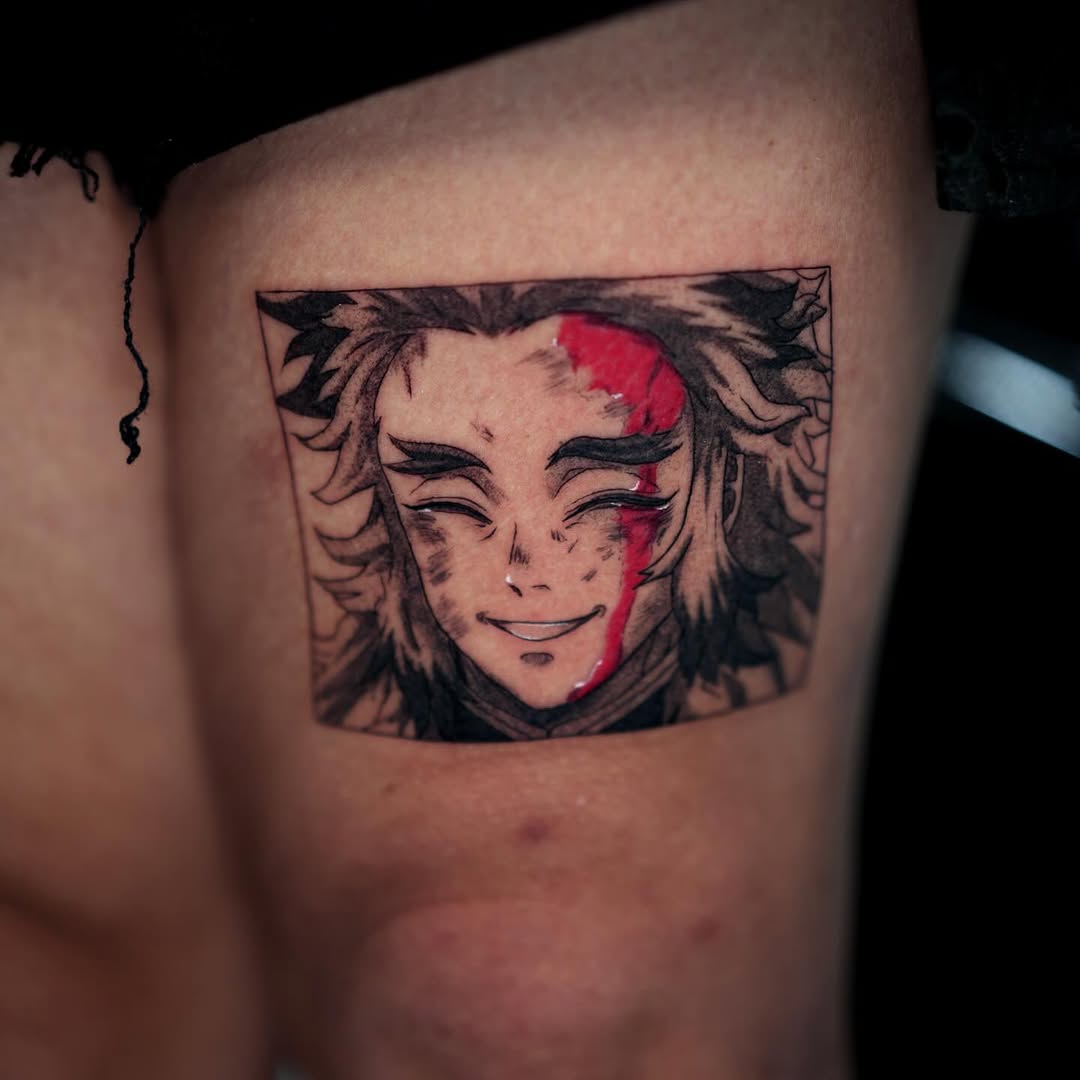 Tattoo by @cante_ink_ — anime, black_and_grey