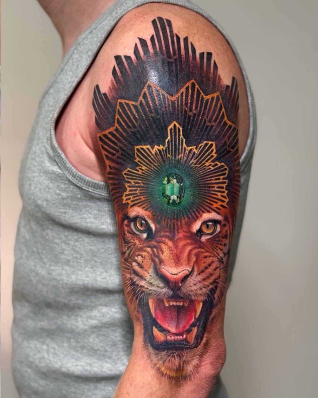 Tattoo by @nikolaymertsalov — realism, geometric