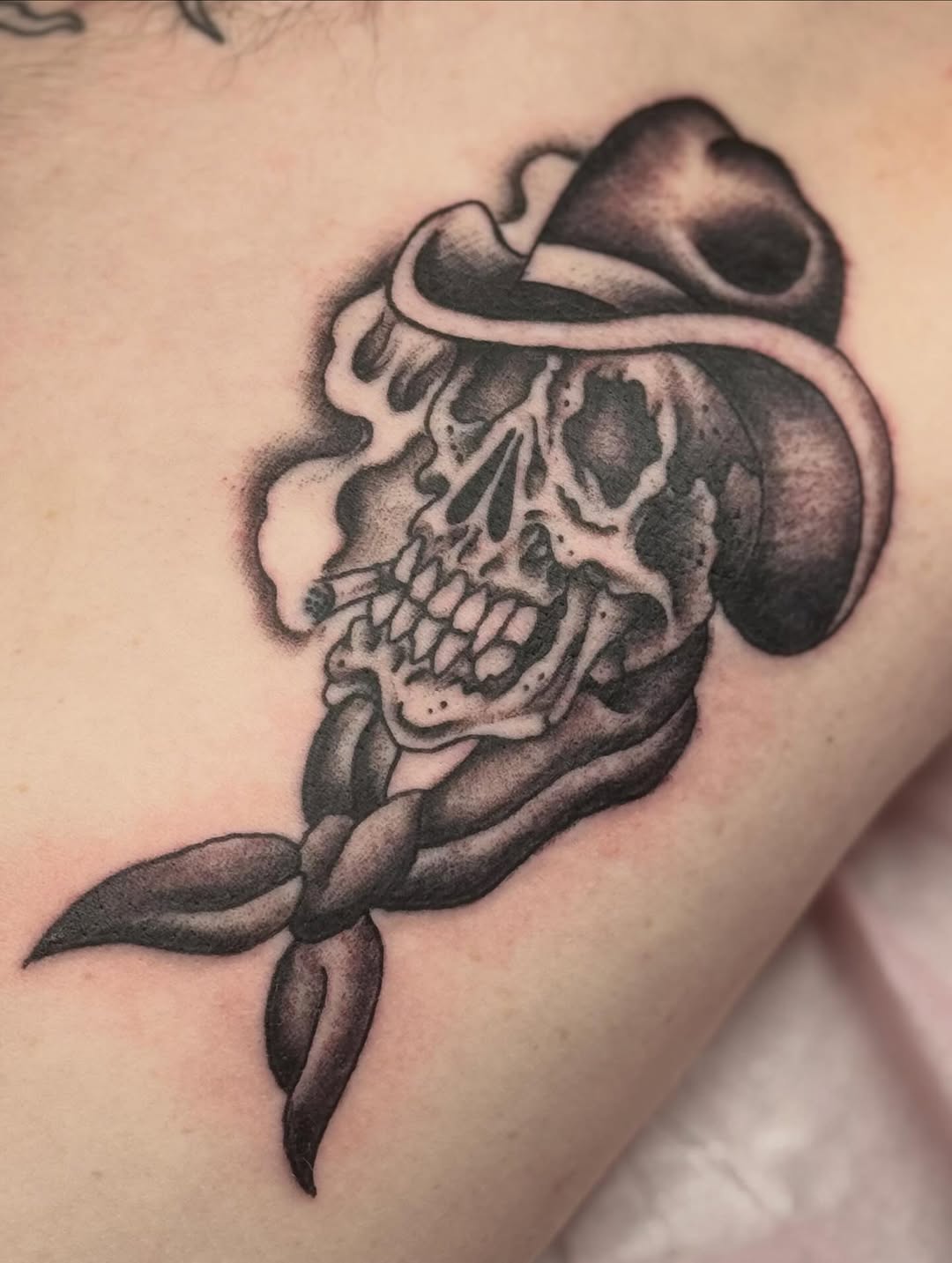 Tattoo by @joshftwtattoo — black_and_grey, chicano