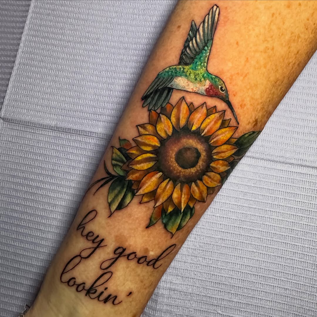 Tattoo by @patience.m_tattoos — realism, lettering_script