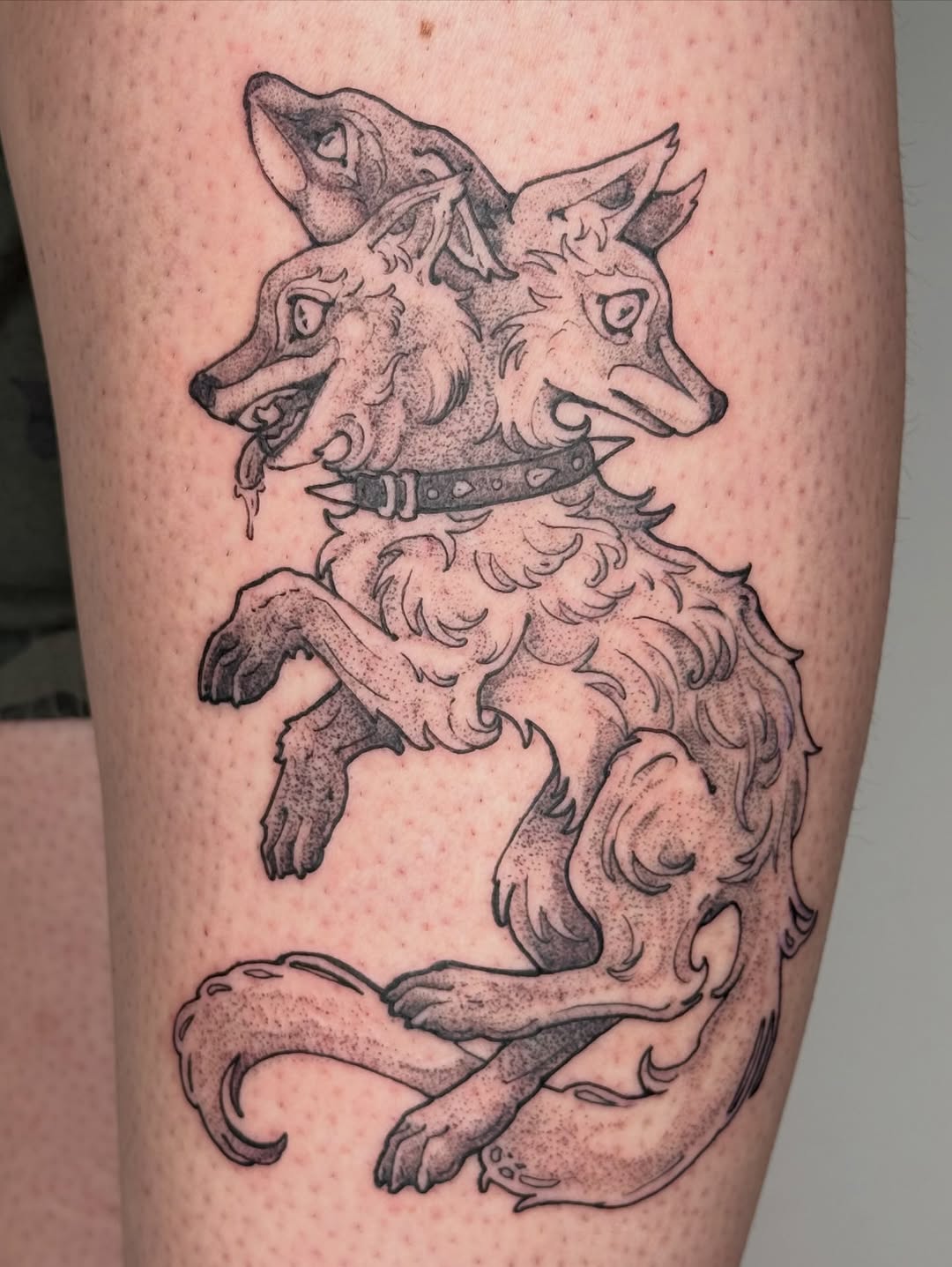Tattoo by @cat.tatz — dotwork, dark_realism
