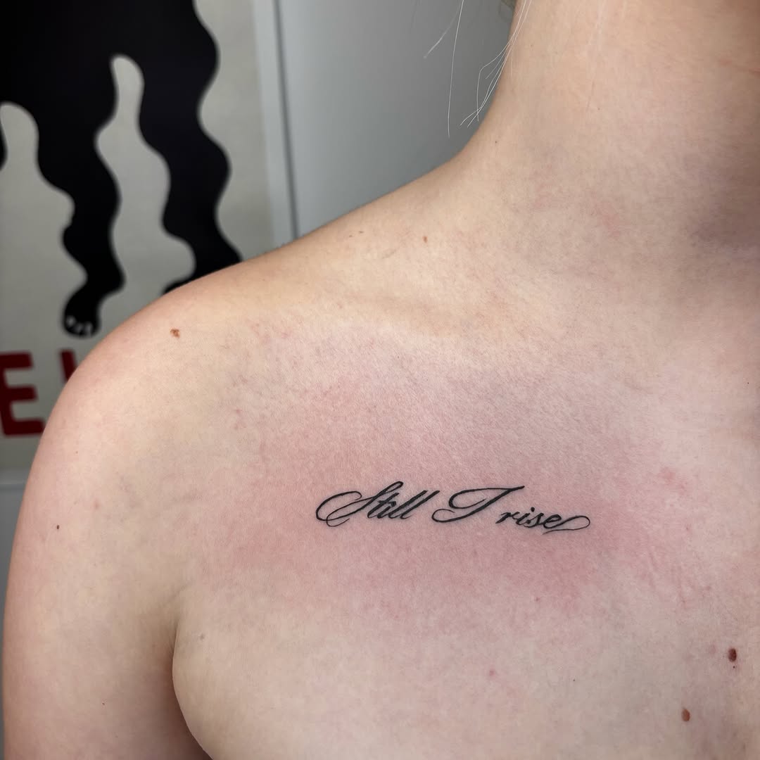 Tattoo by @skam_tattoo — lettering_script, fine_line