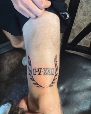 Tattoo by @clear_river_mt — lettering_script, black_and_grey