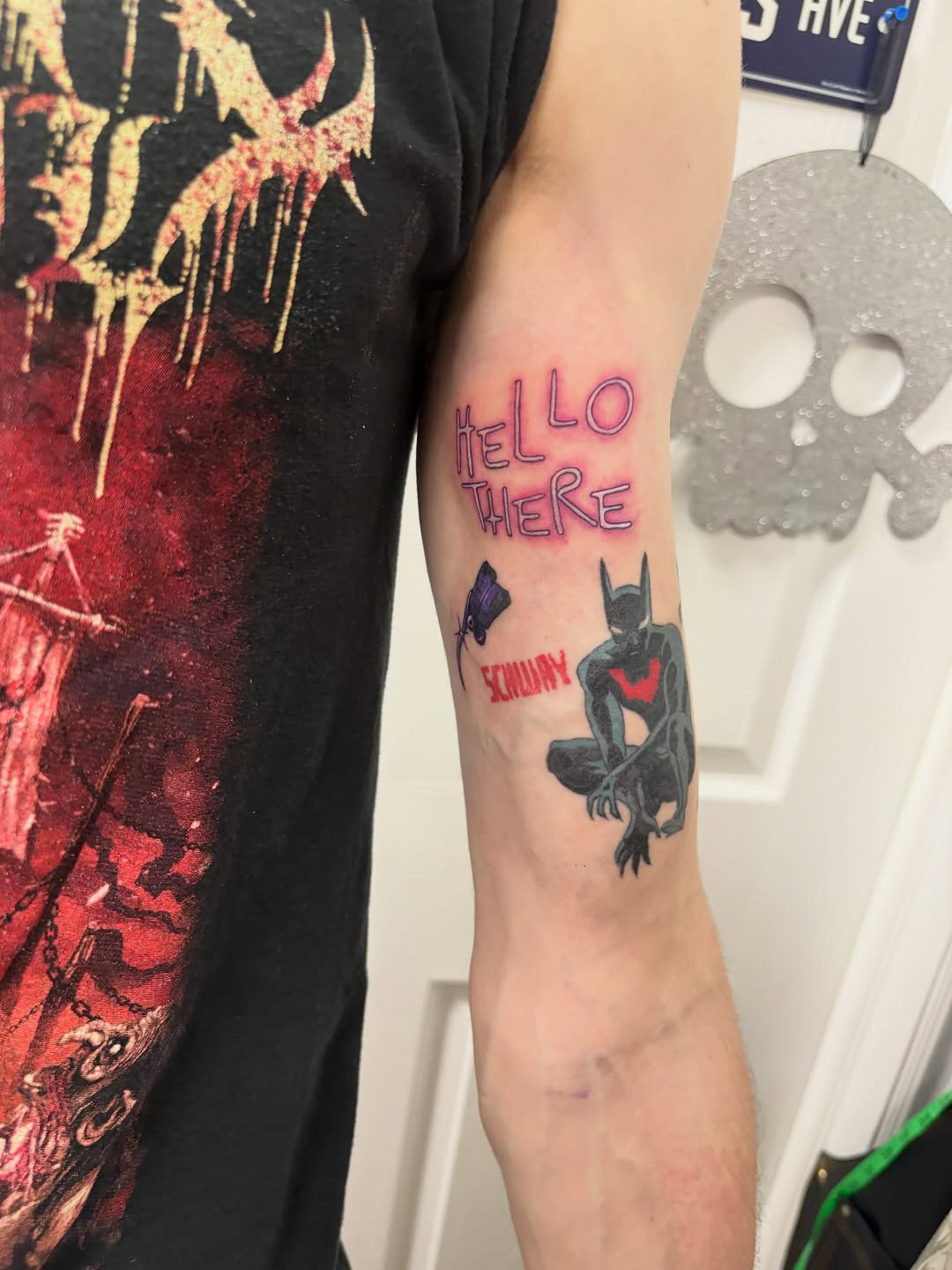 Tattoo by @jennas_drawings — lettering_script, anime