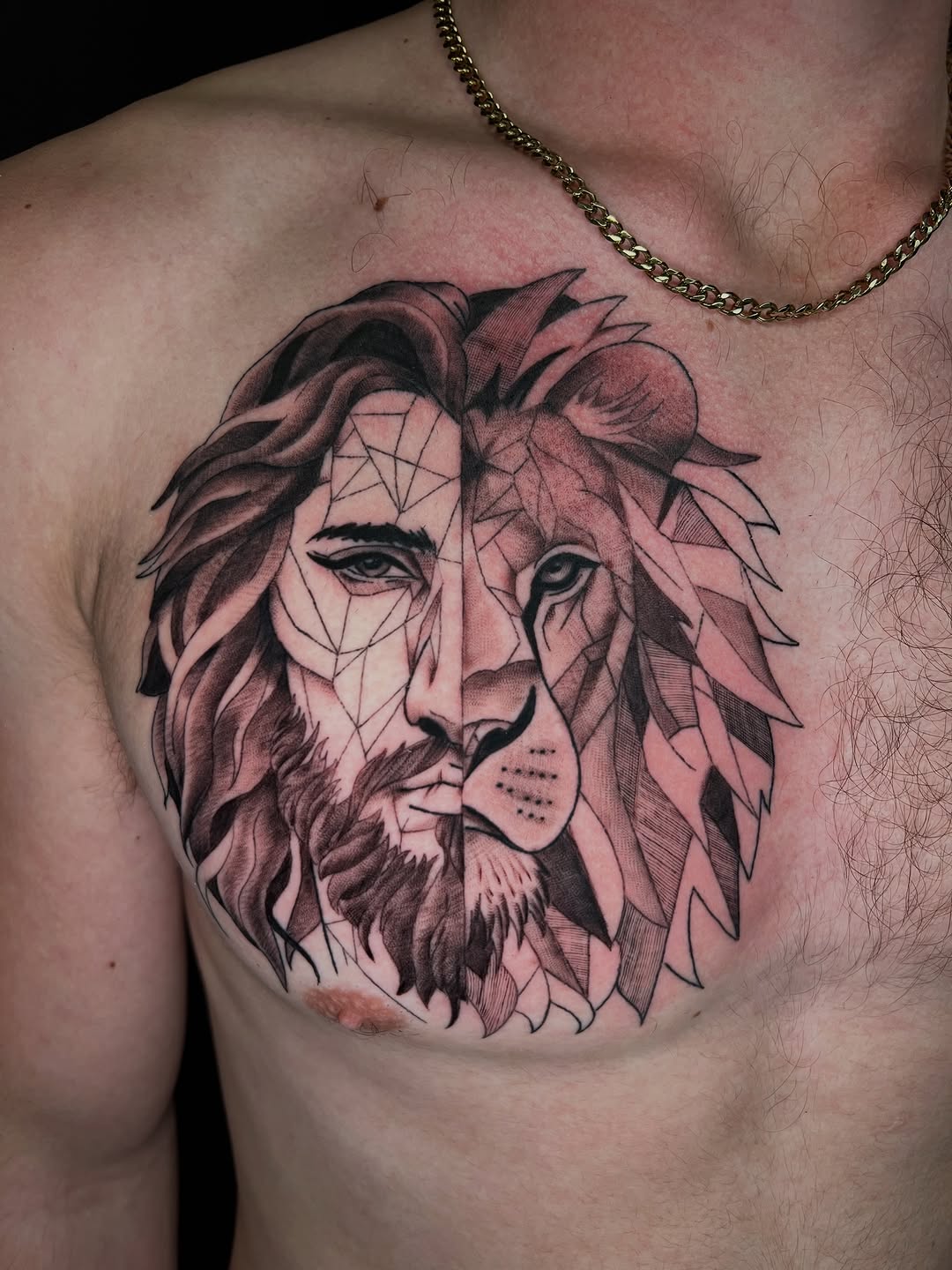 Tattoo by @tofudoestattoos — geometric, realism