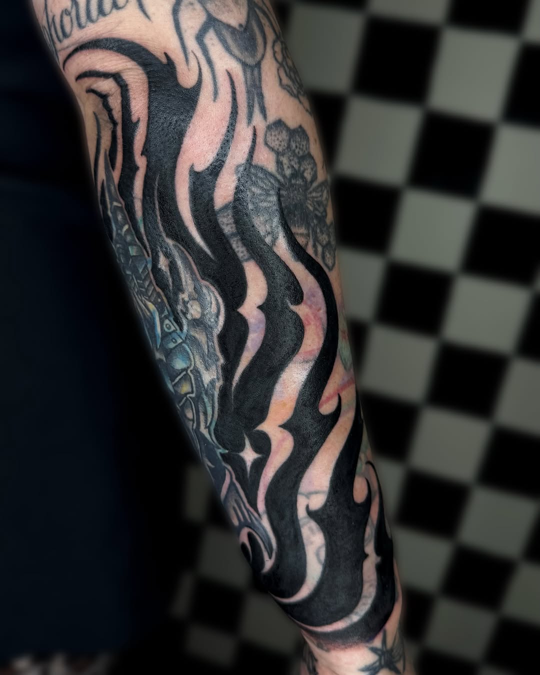 Tattoo by @notsik.inks — blackwork, black_and_grey