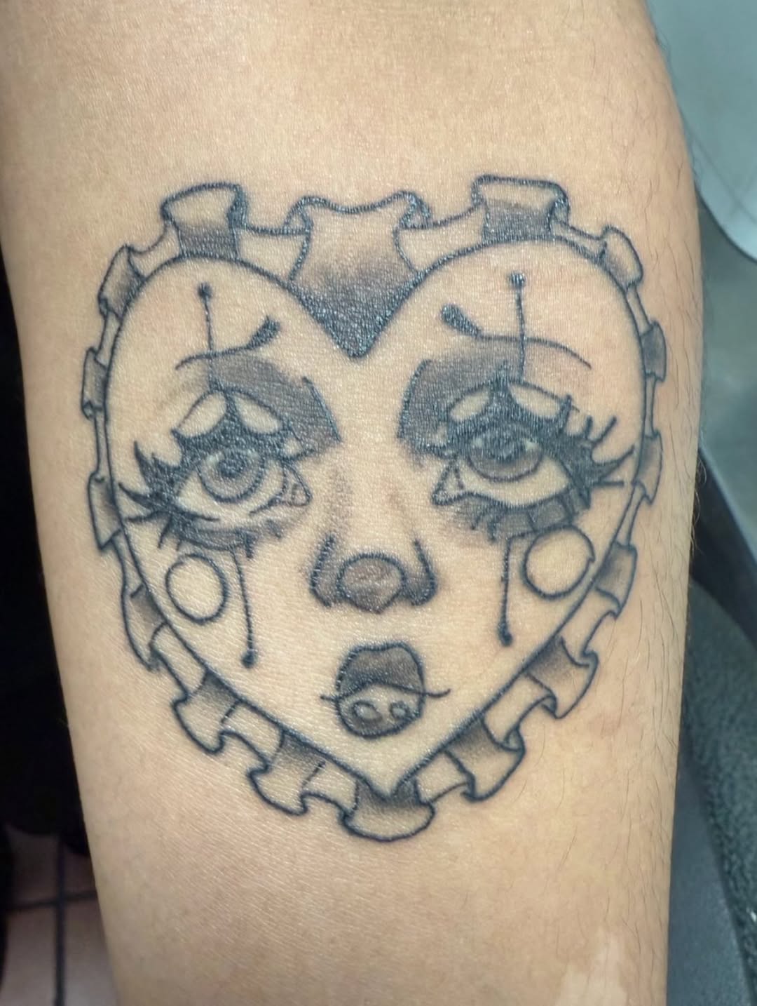 Tattoo by @copperheadtattooer — black_and_grey, new_school