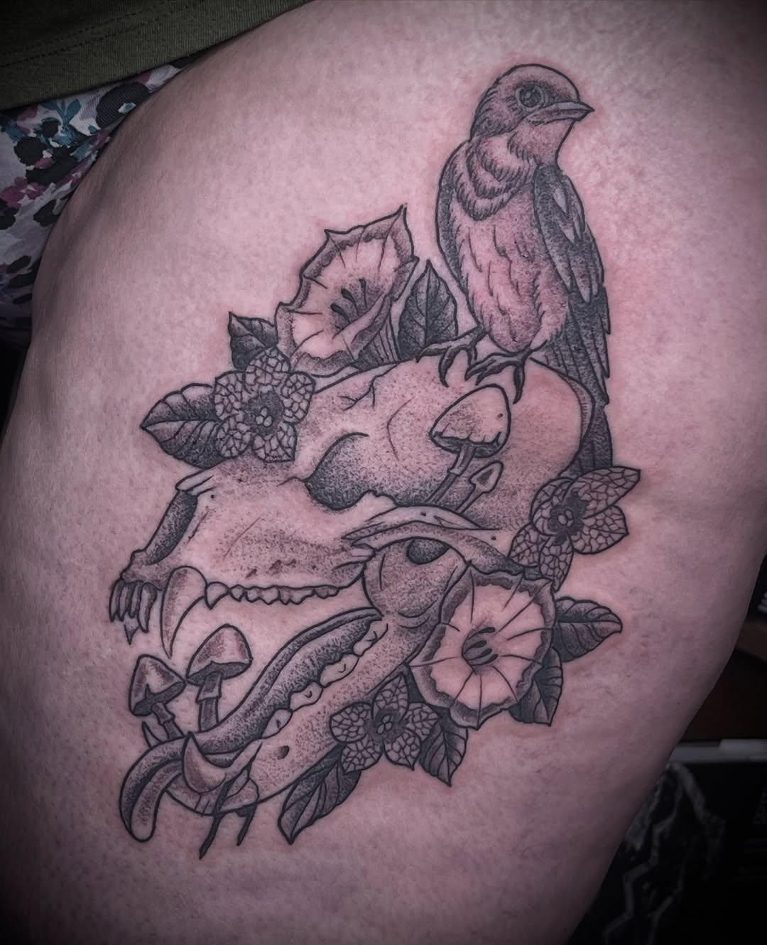 Tattoo by @velesara_tattoo — black_and_grey, realism
