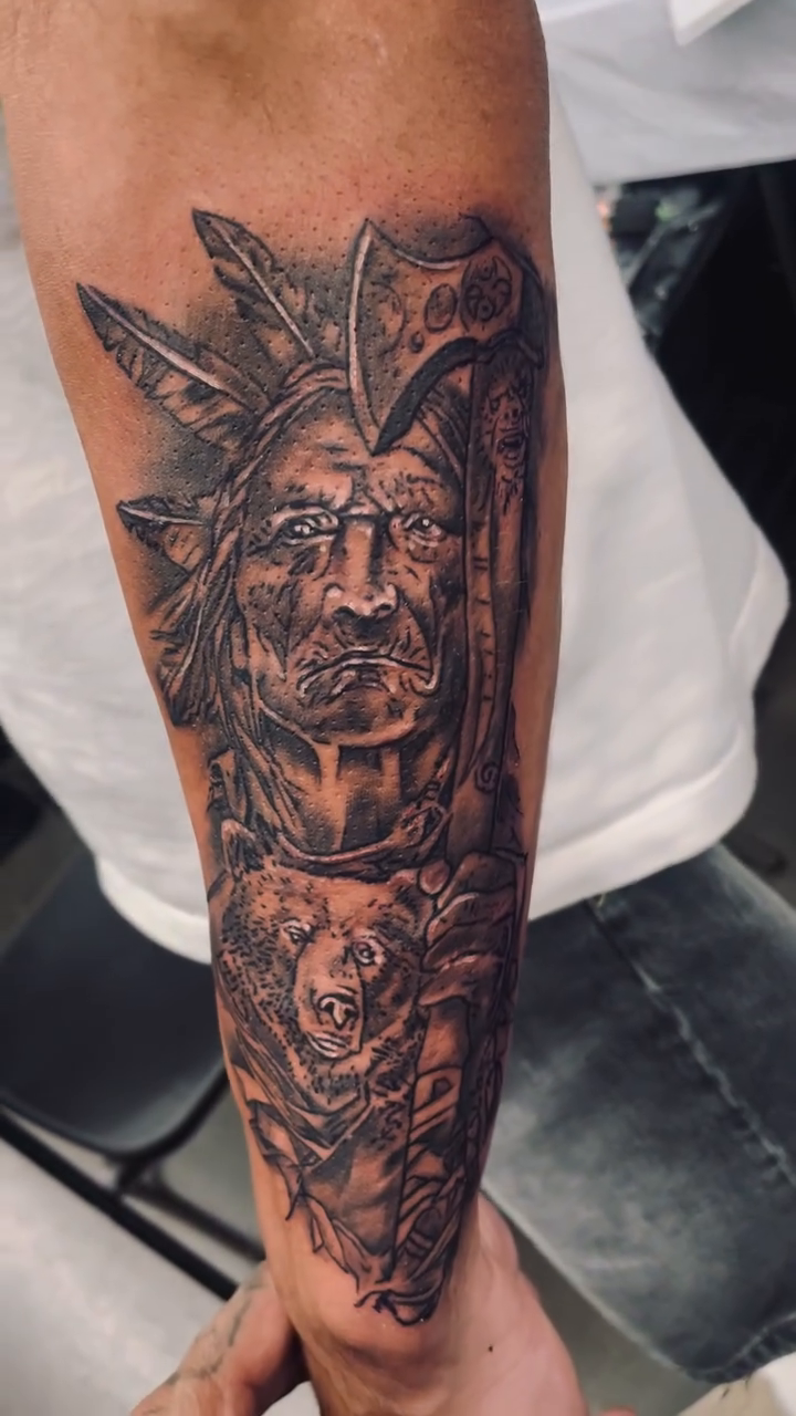 Tattoo by @rob_g_tattoos — realism, black_and_grey
