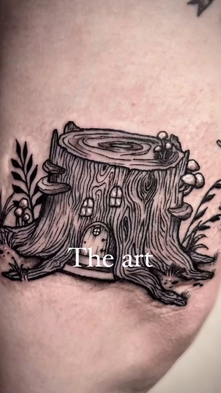 Tattoo by @emilyftattoos — blackwork, illustrative