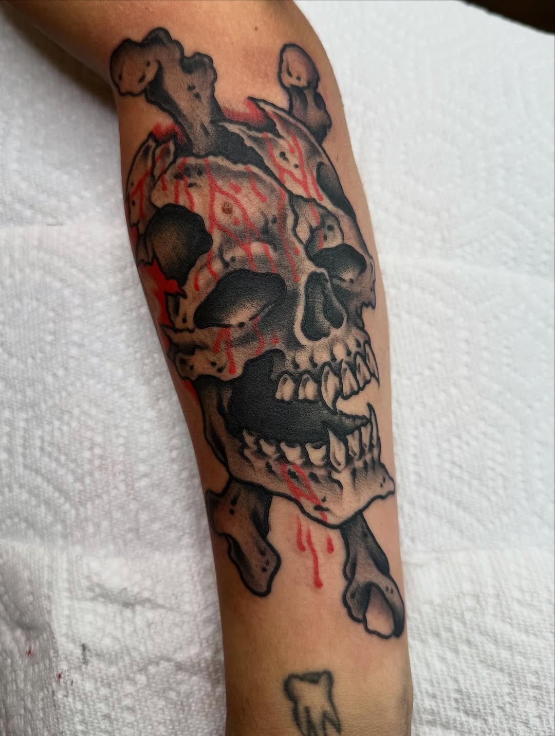 Tattoo by @crookedrain_crookedrain โ black_and_grey, trash_polka