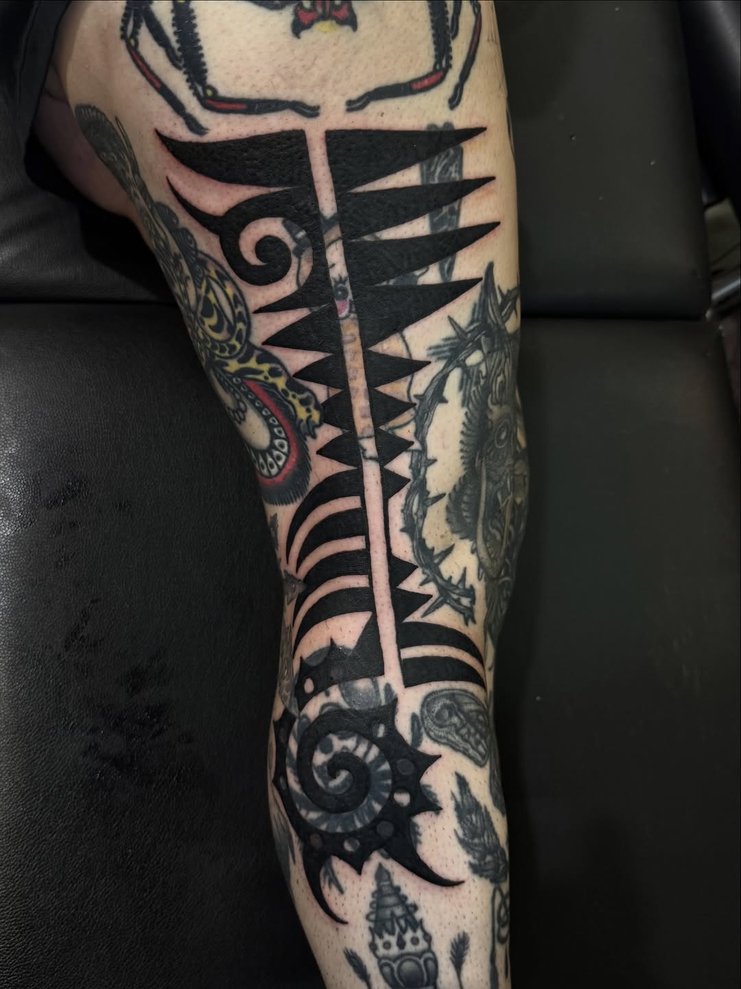 Tattoo by @jacobjamesk β blackwork, geometric