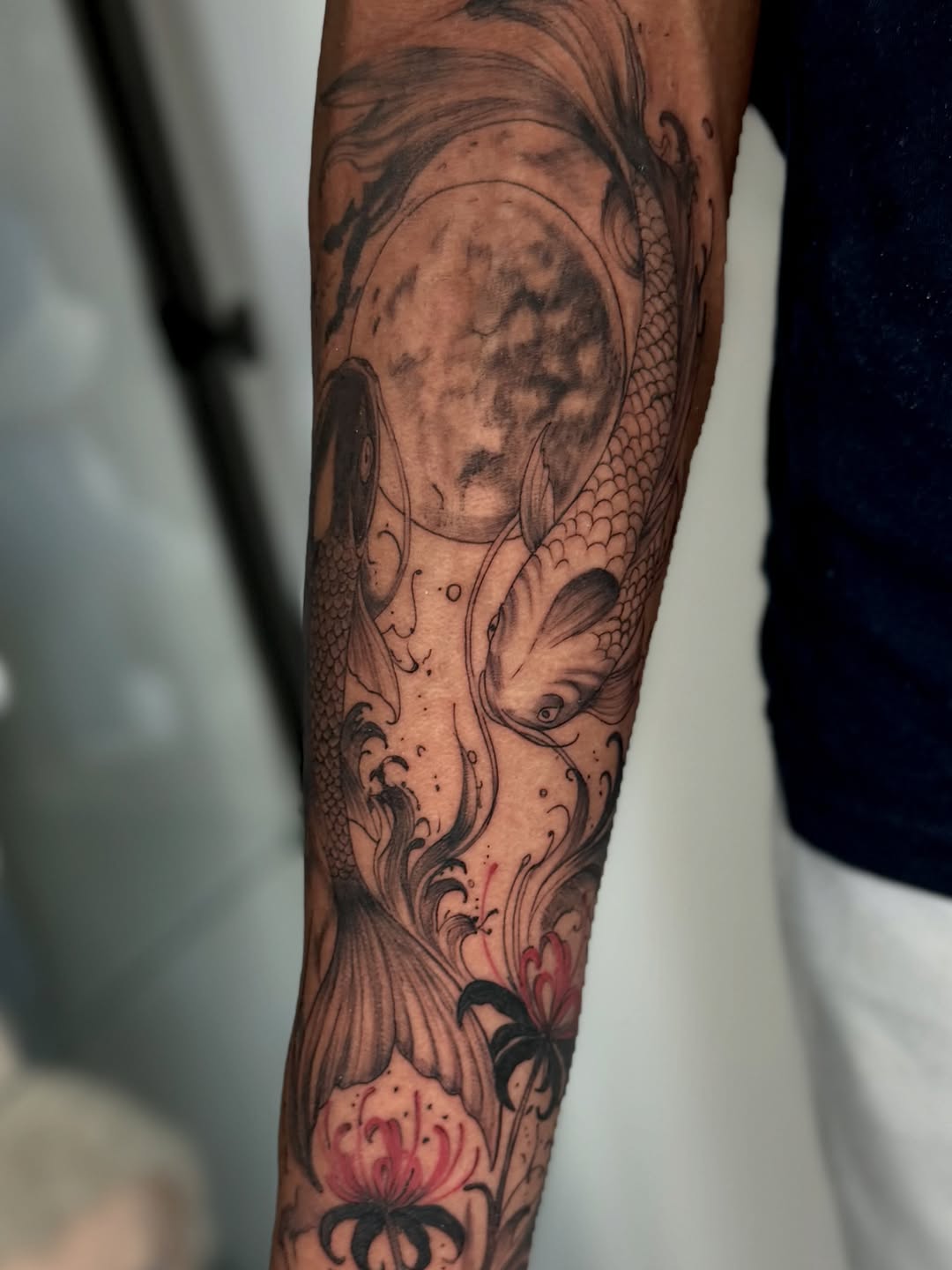 Tattoo by @adrixtatt — japanese_irezumi, black_and_grey