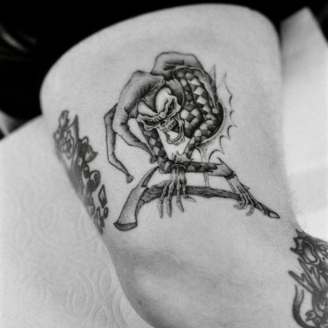 Tattoo by @chriscalibur_ — dark_realism, black_and_grey
