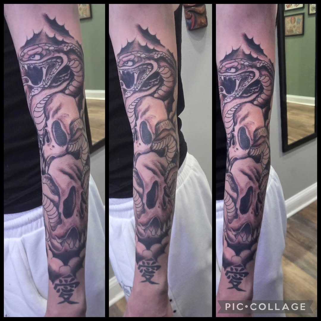 Tattoo by @barryhuffman77 — black_and_grey, realism